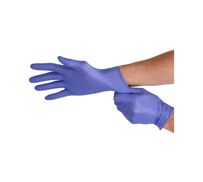 Handschoenen nitrile Soft medium disp. à 100 ongepoederd (violet)blauw - 3033/3013