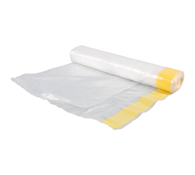 Afvalzak HDPE 60 x 75 + 5 cm omslag transparant T20 trekbandsluiting op rol (á 12 st)