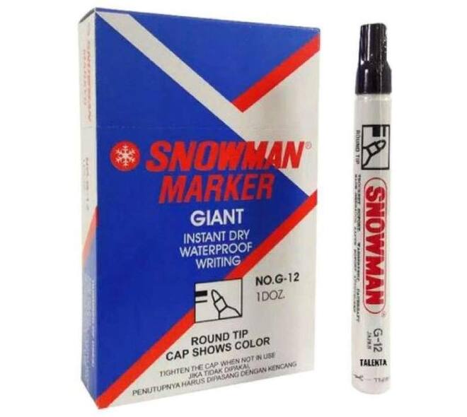 Viltstift zwart snowman giant marker NG12