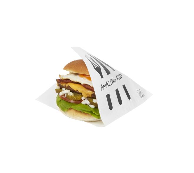 Snackzak 15 x 15cm  tbv hamburger "amazing food"