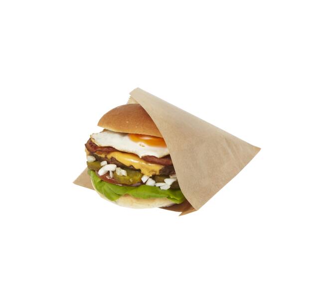 Hamburgerzak 15 x 15 cm 2 zijden open bruin