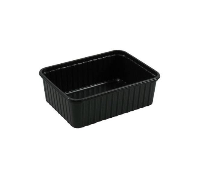 Bak PET 183 x 135 x 63 mm zwart 1000 ml rechthoekig