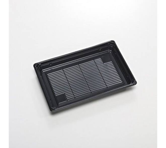 Sushi tray APET 212 x 143 mm OPS zwart S.9179