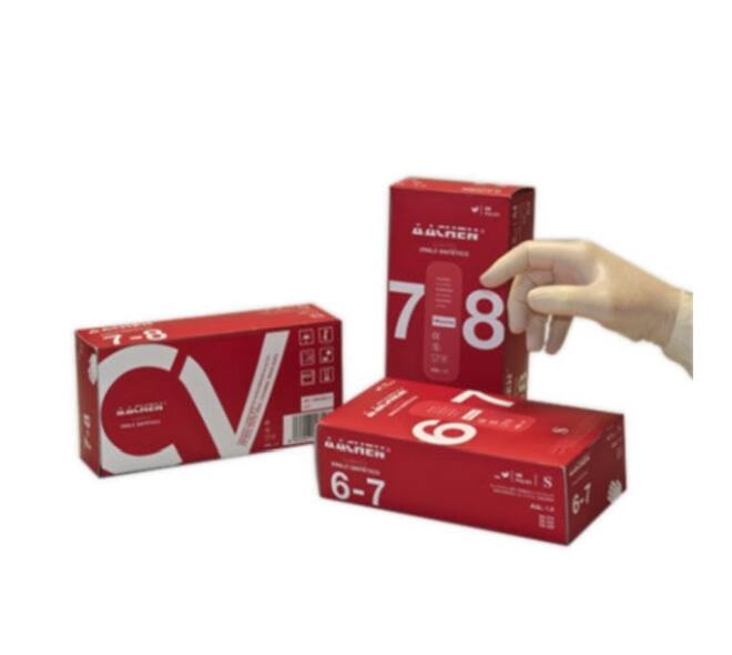 Handschoen vinyl wit M ongepoederd 7-8