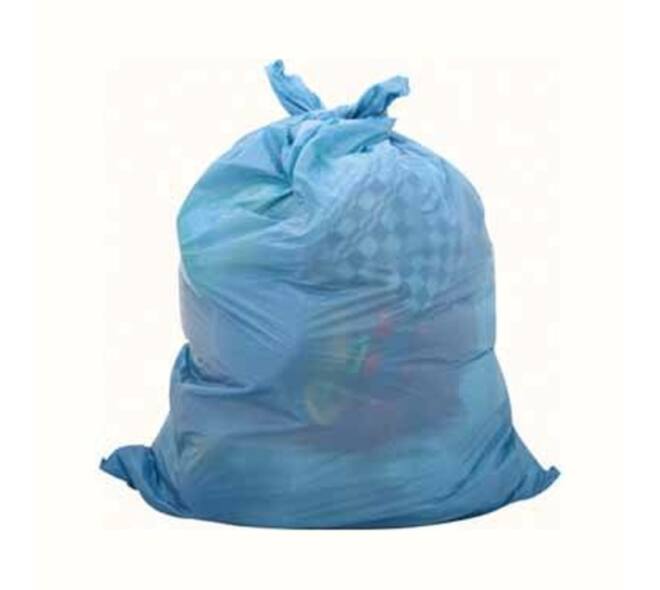 Afvalzak HDPE 70 x 110 cm blauw T30 op rol (á 20 st)