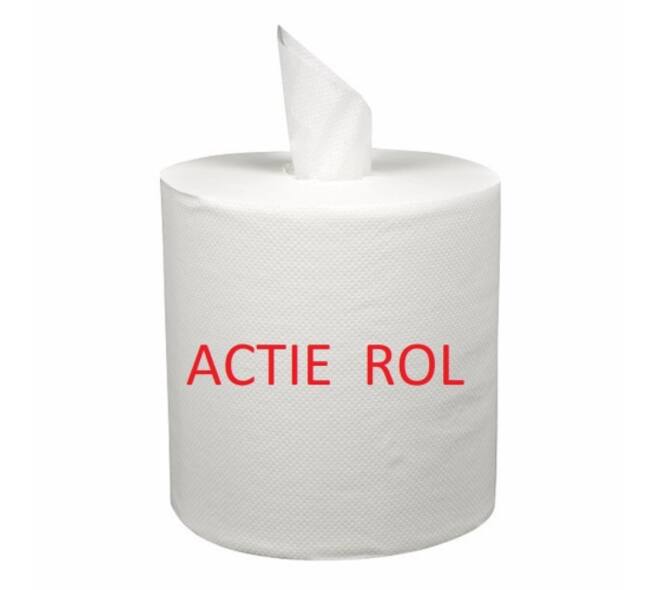 Poetsdoekrol midi wit 2-lgs 19cm 78 mtr budget