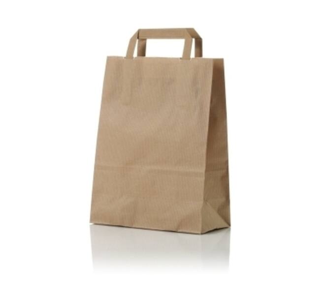Draagtas papier bruin kraft 32 x 15 x 43 cm 80 grams