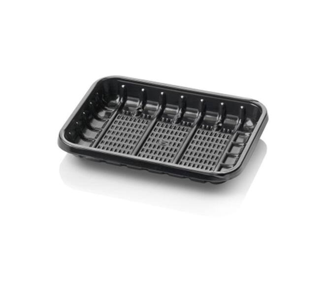 Schaal PET 183 x 135 x 35 mm zwart KS 70M rechthoekig