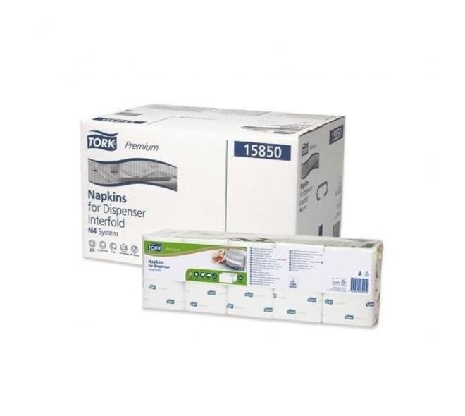 15850 - Dispenserservet express nap recycled papier 21,3 x 16,5 cm wit 2-laags 1/2 vouw TORK