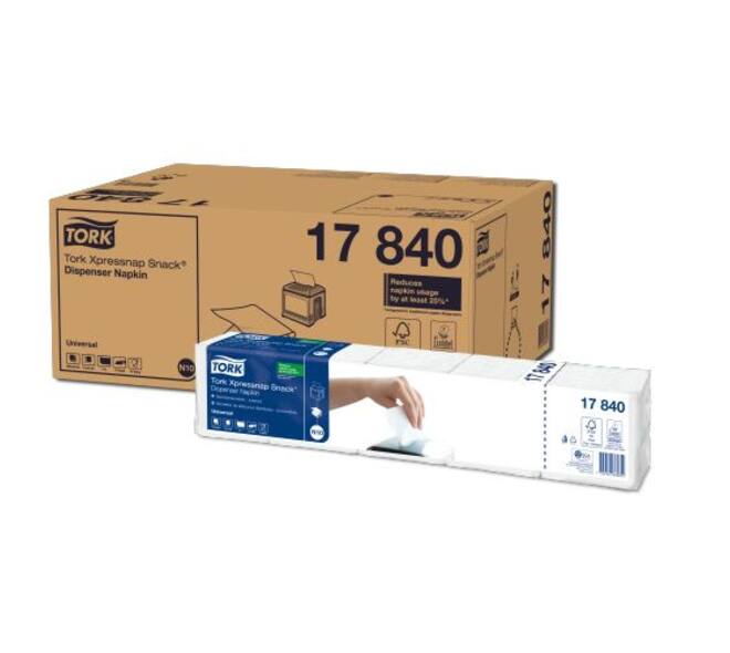 17840 - Dispenserservet papier 21,3 x 21,4 cm wit 1-laags 1/4 vouw TORK