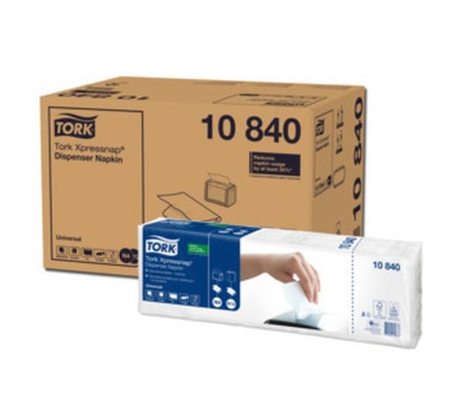 10840 - Dispenserservet recycled papier 21,3 x 33 cm wit 1-laags 1/4 vouw TORK