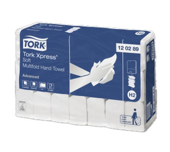 100297 - Handdoek papier 34 x 21,2 cm wit 2-laags multifold extra zacht TORK