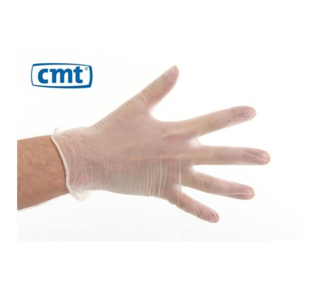 Handschoen vinyl wit XL ongepoederd