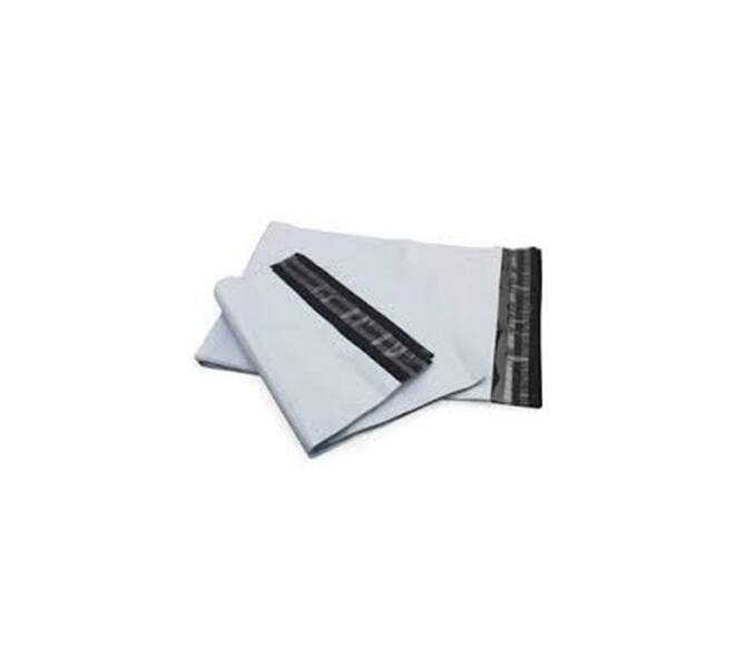 Verzendzak 32 x 42 + 4 cm 50 my coex zwart/wit enkele plakstrip