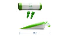 Spuitzak LDPE 280 x 530 mm Masterline Green Dispenser rolls tansparant met groene tip, 100 zakken/ro