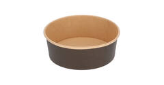 Bak bruinkraft/PE rond Ø 185/65 mm 1300 ml zwart  42,7oz  - 1275