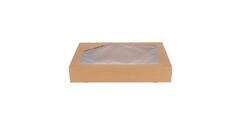 Cateringdozen Bruinkraft met Venster 46 x 31 x 8 cm - middel
