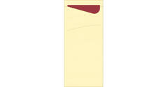 450056 - Sacchetto 8,5 x 19 cm cream met servet bordeaux