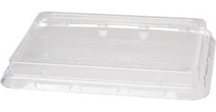 188063 - Deksel 100% rPET tbv Box bagasse 239 x 165 x 46 mm - 850/1200 cc - transparant