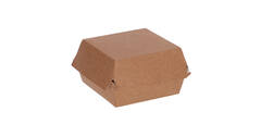 Hamburgerbak karton 115 x 115 x 80 mm wit/ bruin "Paper2Paper"