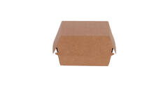 Hamburgerbak karton 115 x 115 x 80 mm wit/ bruin "Paper2Paper"