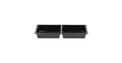 Tapas tray APET 2-vaks 25 x 12 x 3 cm 580 cc zwart - 459402