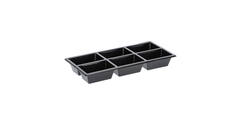 Tapas tray APET 6-vaks 25 x 12 x 3 cm 580 cc zwart - 459406A