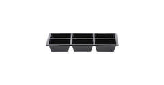 Tapas tray APET 6-vaks 25 x 12 x 3 cm 580 cc zwart - 459406A