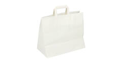 Draagtas papier 32 x 17 x 27 cm 70 gram wit plat handvat