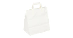 Draagtas papier 26 x 17 x 25 cm wit kraft