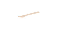 Snackvork hout 14 cm met 3-tand + snijkant