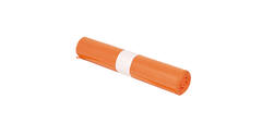 Afvalzak HDPE 70 x 110 cm oranje T50 op rol (á 25 st)