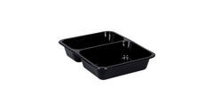 115505 - Menubak CPET 225 x 175 x 43 mm zwart 655/455 ml rechthoekig 2-vaks