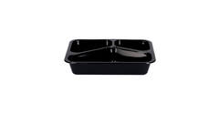 115506 - Menubak CPET 225 x 175 x 43 mm zwart 525/275/205 ml rechthoekig 3-vaks
