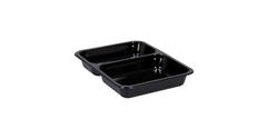 151305 - Menubak CPET 225 x 175 x 35 mm zwart 515/370 ml rechthoekig 2-vaks