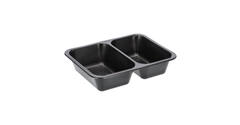 160064 - Menubak PP Caterline 2-vaks 227 x 178 x 50 mm - zwart 645/540 cc