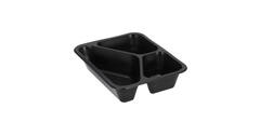 160065 - Menubak PP Caterline 3-vaks 227 x 178 x 50 mm - zwart - 530/325/235 cc