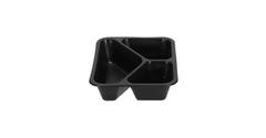 160065 - Menubak PP Caterline 3-vaks 227 x 178 x 50 mm - zwart - 530/325/235 cc