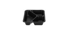 162152 - Menubak PP Caterline 3-vaks 227 x 178 x 40 mm - zwart 445/280/205 cc