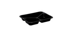 162303 - Menubak PP Caterline 3-vaks 227 x 178 x 32 mm - zwart 350/225/170 cc