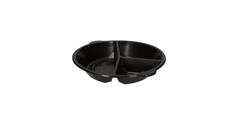 176394 - Menubak PP Pearl L3 rond 3-vaks ø 250 x 42 mm - zwart 590/327/238 cc