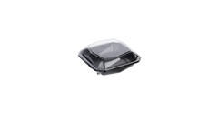 188019 - Octaview APET 185 x185 x 70 mm 625 cc zwart + deksel transparant