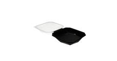 188022 - Octaview APET 225 x 225 x 80 mm 1150 cc zwart + deksel transparant