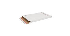 Brievenbusdoos 350 x 250 x 28 mm wit/bruin enkel golf met zelfklevende sluiting  - A4+ - 211 103 225