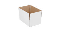 Doos 360 x 240 x 120 mm  wit/bruin enkelgolf fefco 0201