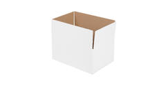 Doos 360 x 240 x 180 mm wit/bruin enkelgolf fefco 0201