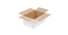 Doos 360 x 240 x 180 mm wit/bruin enkelgolf fefco 0201
