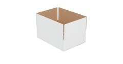 Doos 390 x 280 x 110 mm wit/bruin enkelgolf fefco 0201