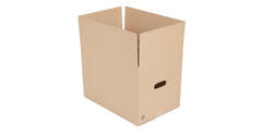 Doos 460 x 310 x 310 mm bruin/bruin enkelgolf fefco 0201 met rillijnen + handvaten