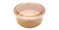 Deksel Pet rond ø 204 mm transparant tbv bak bruin kraft 1500 ml Saladebowl